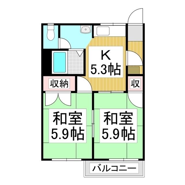 フレグランスイヌイ(2K/2階)の間取り写真