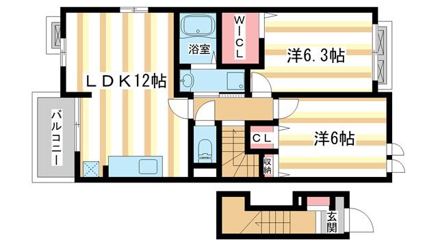 サン フローロ(2LDK/2階)の間取り写真