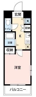 キララローネ(1K/2階)の間取り写真