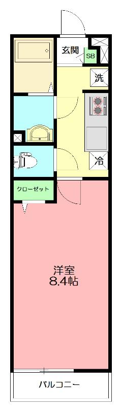 リブリ・長後(1K/1階)の間取り写真