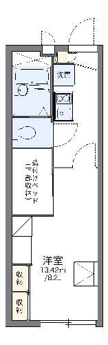 レオパレス唐池公園(1K/2階)の間取り写真