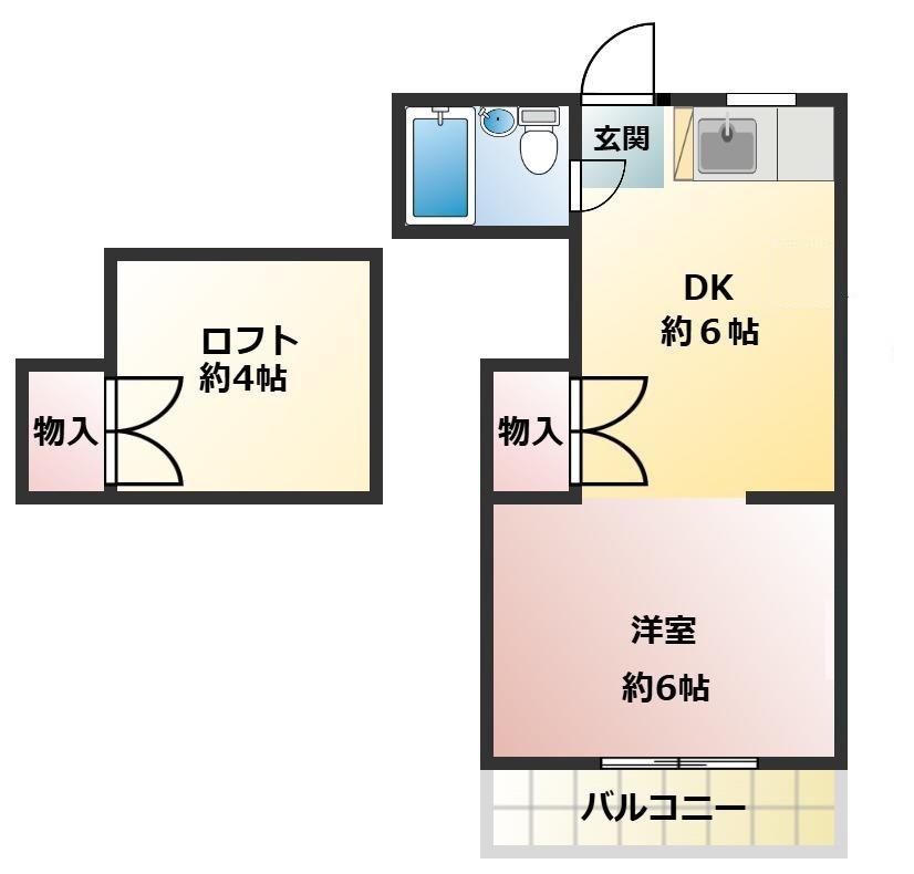 ヴェルディー弘明寺 B(1DK/1階)の間取り写真
