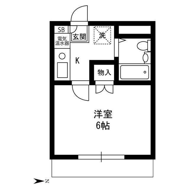 相川マンション(1K/3階)の間取り写真