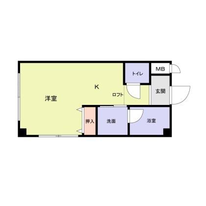 PARKCOURT1(1K/2階)の間取り写真