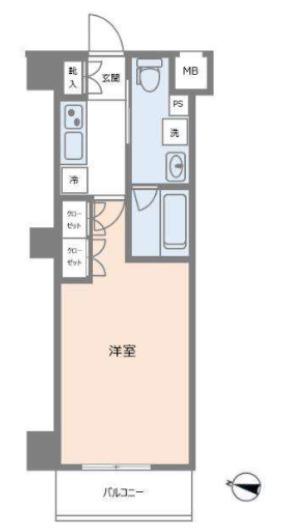 メイクスデザイン住吉アジールコート(1K/4階)の間取り写真