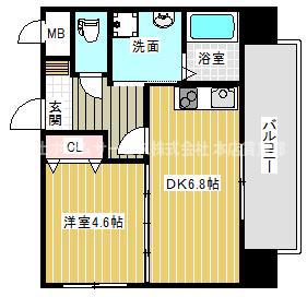 ふぁみゆアビコVII(1DK/4階)の間取り写真