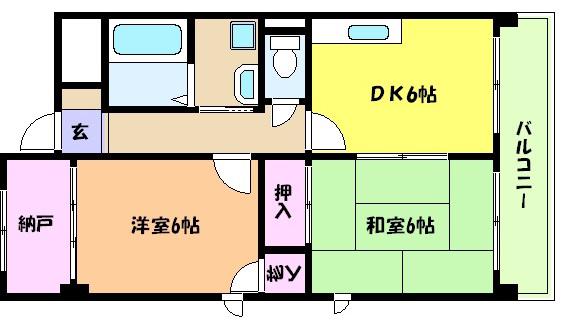 ルミエールコート(2SDK/3階)の間取り写真
