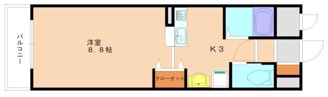 アスパラ倶楽部(1K/6階)の間取り写真