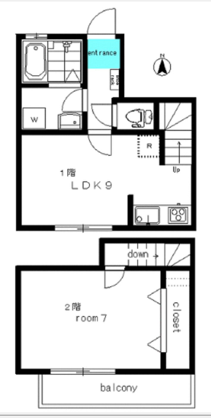 ラレースA棟(1LDK/1階)の間取り写真