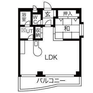 ラヴィアンムロガ(1LDK/6階)の間取り写真