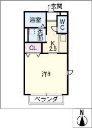 T-SQUARE(1K/2階)の間取り写真
