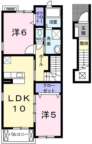ガーデンヒルズ神戸西(2LDK/2階)の間取り写真
