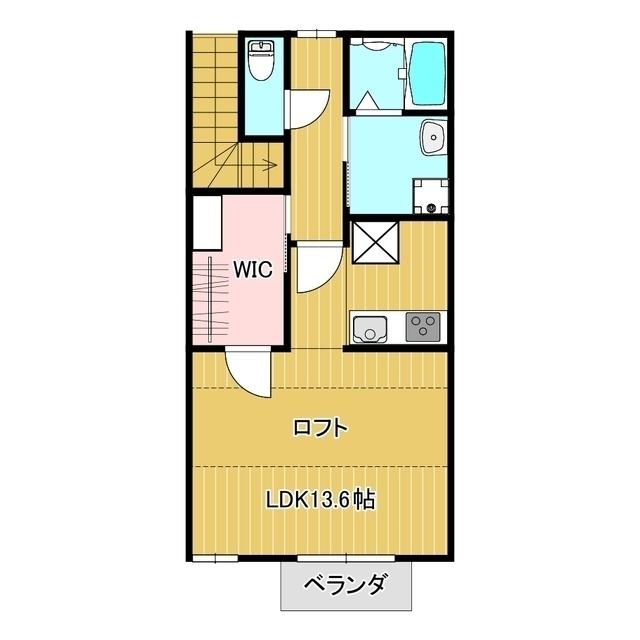シエルヴェルト田町(ワンルーム/2階)の間取り写真