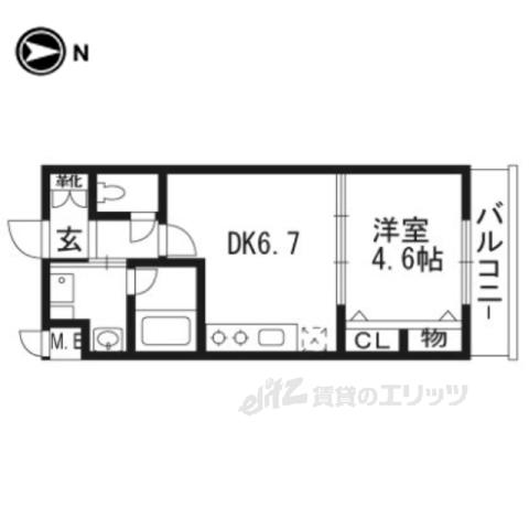 ベラジオ京都壬生ウエスト GATE(1DK/3階)の間取り写真