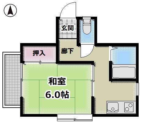 コーポラス拓(1K/2階)の間取り写真