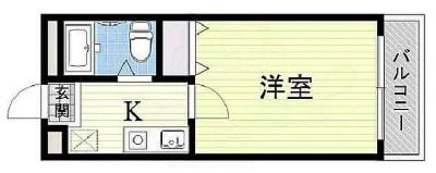 プレアール東中浜(1K/4階)の間取り写真