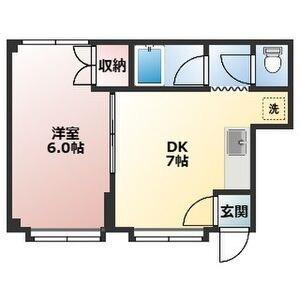 ロイヤルコート北11条(1DK/1階)の間取り写真