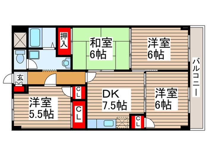 INSURANCE BLDG XVI(4DK/1階)の間取り写真