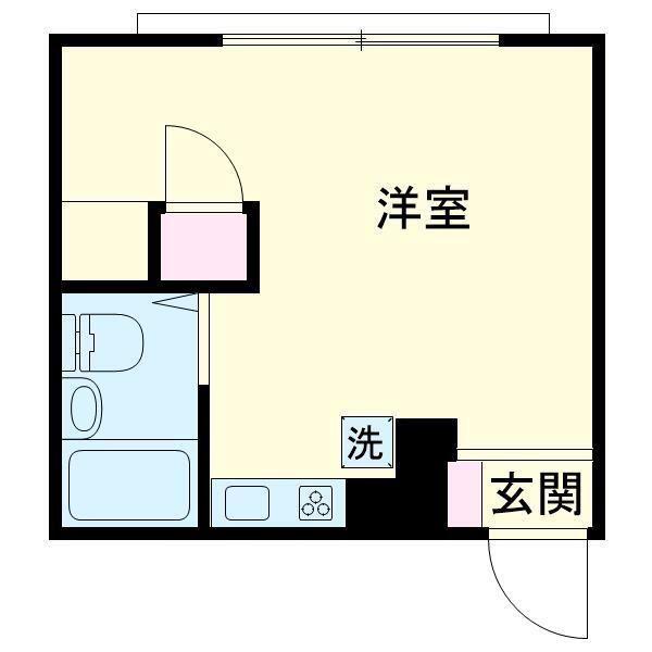 エリア中山(ワンルーム/2階)の間取り写真