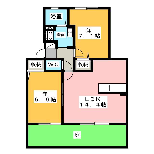 アルカサーノ(2LDK/1階)の間取り写真