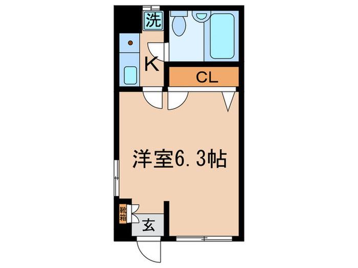 パレスハタノ(1K/1階)の間取り写真