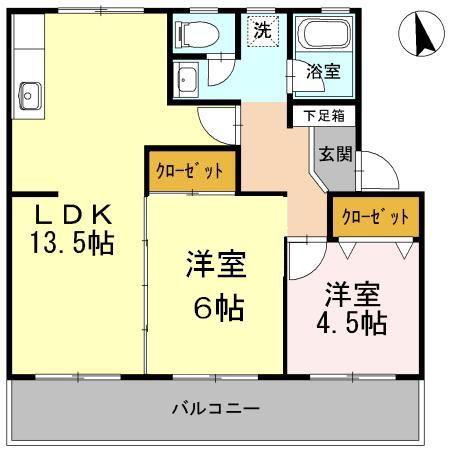 アイツーハイツ(2LDK/2階)の間取り写真