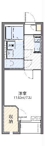 レオネクストクレストタウンE(1K/1階)の間取り写真