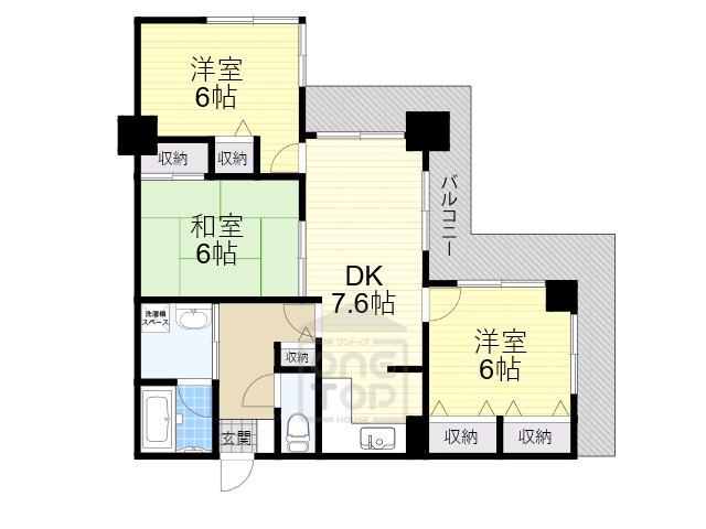 ハイレジデンス大神木(3LDK/4階)の間取り写真