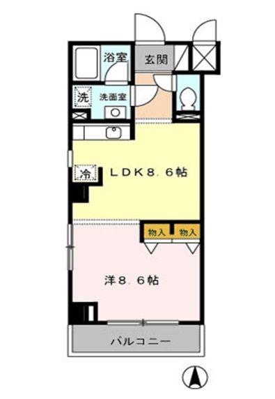 シャンティオン(1LDK/5階)の間取り写真