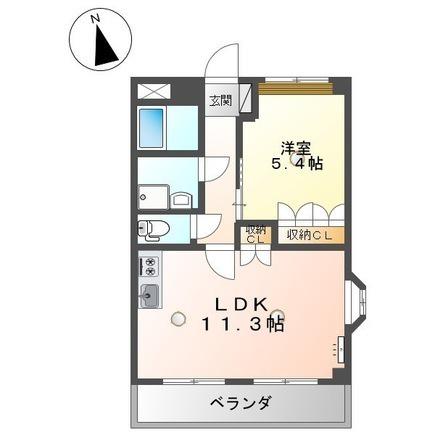 メゾン・ボヌール(1LDK/2階)の間取り写真