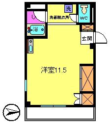 第2グランドコーワ(ワンルーム/5階)の間取り写真