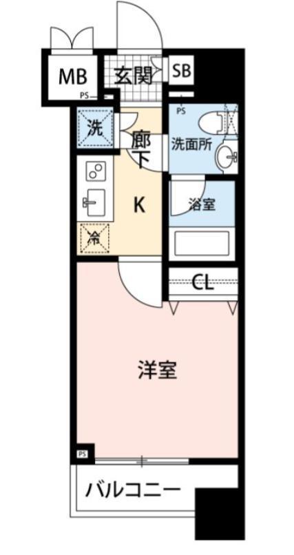 グラントゥルース練馬I(1K/13階)の間取り写真