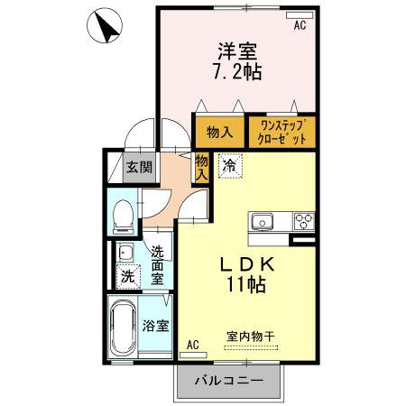 セジュールリアン(1LDK/2階)の間取り写真