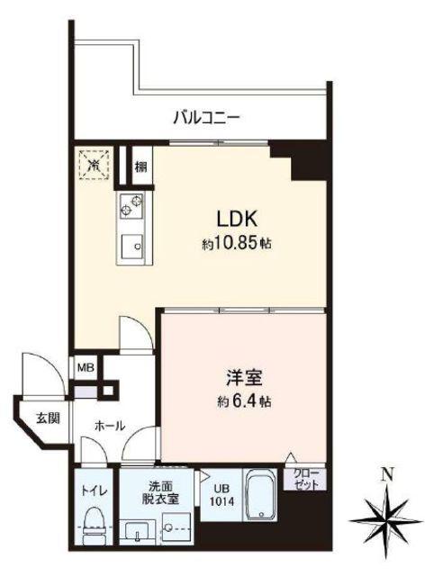 VISTA豊島(1LDK/4階)の間取り写真