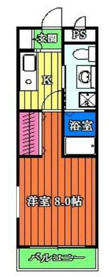 シュモンド舞浜(1K/2階)の間取り写真