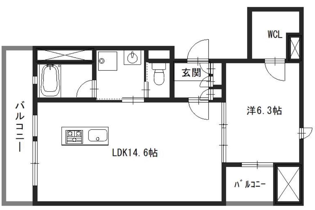 MEILLEUR(1LDK/2階)の間取り写真
