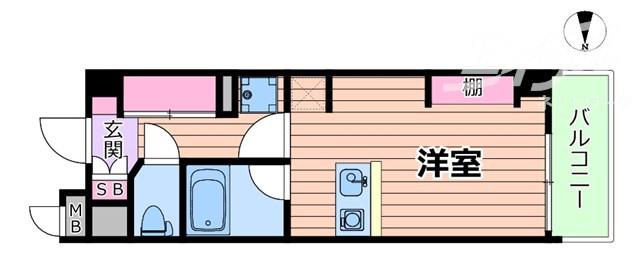 THE MUTUAL江坂(ワンルーム/5階)の間取り写真
