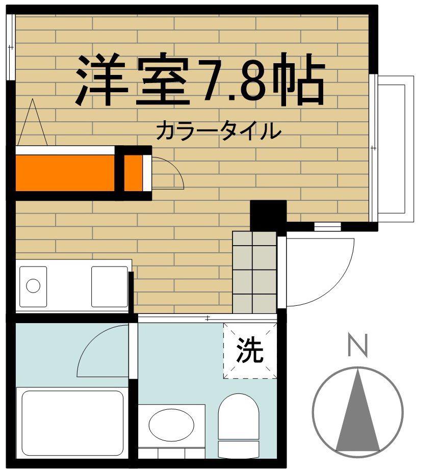 アトリエールそら(ワンルーム/2階)の間取り写真