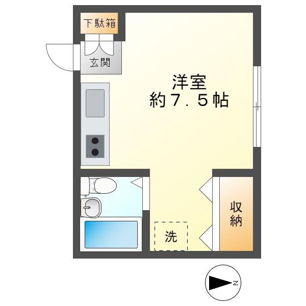メゾン藤井(ワンルーム/1階)の間取り写真