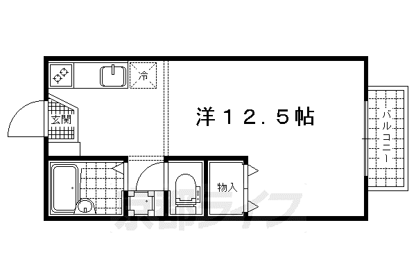 ブライトソレム(ワンルーム/1階)の間取り写真