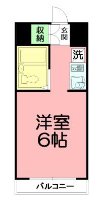 セザール藤沢(1K/3階)の間取り写真