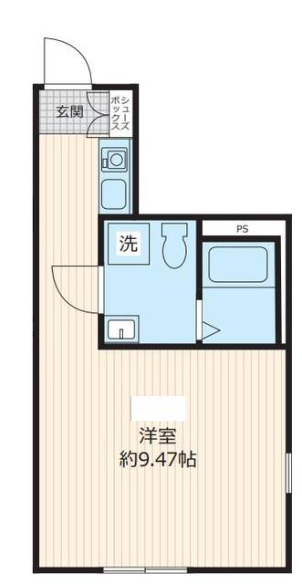センターテラス(ワンルーム/3階)の間取り写真