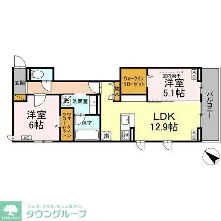 レジデンスヒルトップX XI X(2LDK/3階)の間取り写真