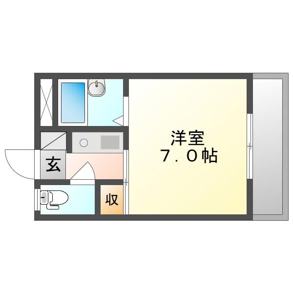 津島サンコーポ(1K/2階)の間取り写真
