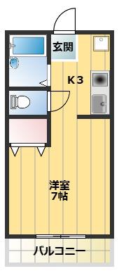 緑園ヒルズ(1K/2階)の間取り写真