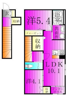東武野田線 梅郷駅 徒歩18分 2階建 築3年(2LDK/2階)の間取り写真