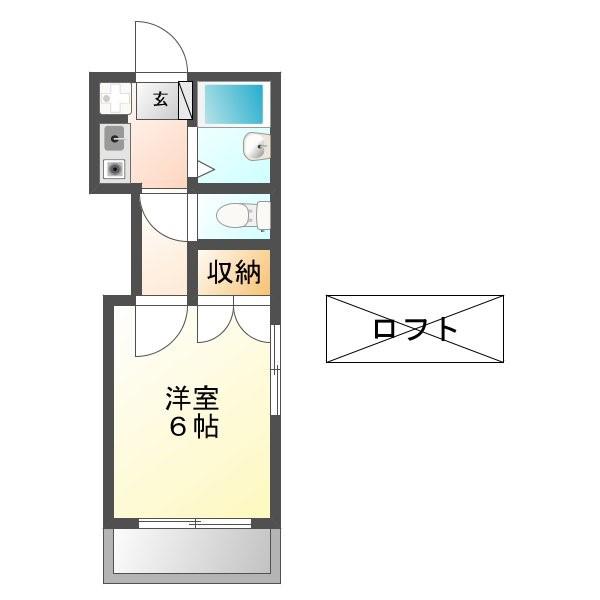 メープル上田II(1K/1階)の間取り写真