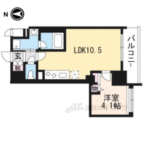 ベラジオ京都西院ウエストシティⅢ(1LDK/5階)の間取り写真