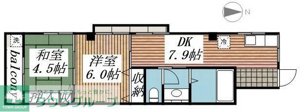 レジデンス上青木西(2DK/3階)の間取り写真