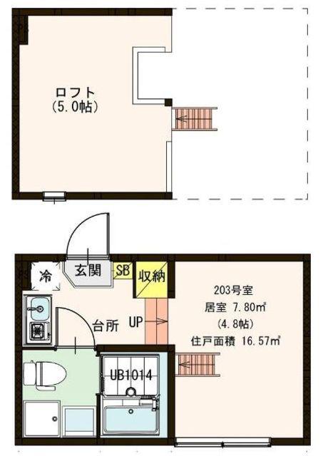 ハーモニーテラス鎌倉III(ワンルーム/2階)の間取り写真